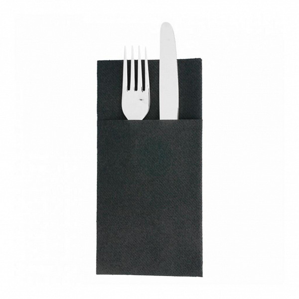 Конверт-салфетка для столовых приборов Garcia de Pou Airlaid чёрный 40*40 см, 50 шт фото
