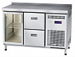 Холодильный стол  СХС-70-01 неохлаждаемая столешница с бортом (ящики 1/2, дверь-стекло)