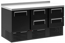 Охлаждаемый стол Полюс T70 M3GN-2 с бортом 9005-2 корпус черный 1 дверь, 4 ящика в Москве , фото