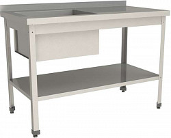 Ванна моечная с рабочей поверхностью Restoinox ВМСР/1-13/7-БЛП-ЭН в Москве , фото