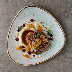 Салатник треугольный без борта Churchill Stonecast Accents Blueberry ASBLTRB71 в Москве , фото 3