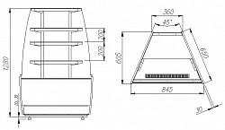Витрина кондитерская угловая Полюс K70 VM-3 (ВХСв - У1д Carboma) в Москве , фото 2