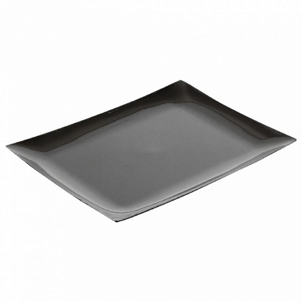 Тарелка прямоугольная Garcia de Pou 17,7*14,3 см черный пластик, уп/10 шт фото