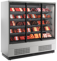 Холодильная горка Полюс FC20-07 VV 1,9-1 0300 STANDARD фронт X1 бок металл (версия 2.0) (9006-9005) в Москве , фото
