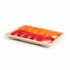 Коробка для суши Garcia de Pou 18,5*13*1,5 см, натуральный цвет, 50 шт, сахарный тростник фото