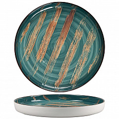 Тарелка с бортом P.L. Proff Cuisine Texture Dark Green Lines d 28*3 см в Москве , фото