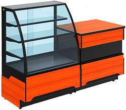 Витрина кондитерская Cryspi ВПВ (Adagio К 900 Д) (дуб сонома кромк чёрн, внеш 9005мат _внутр9005мат) в Москве , фото 5