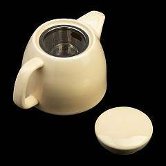 Чайник заварочный с фильтром Corone 500мл, кремовый  Gusto, фото 2