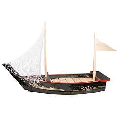 Блюдо для суши Prohotel Корабль сосна,сталь ,H=36,5,L=60,B=18см св. дерево,черный (30-60-4B) в Москве , фото