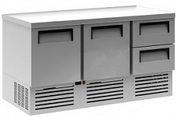 Охлаждаемый стол Полюс T70 M3GN-2 без борта 9006-1 корпус серый 2 двери,2 ящика в Москве , фото