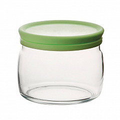 Банка для сыпучих продуктов Pasabahce 500 мл. с зеленой крышкой Чешни (43002) фото