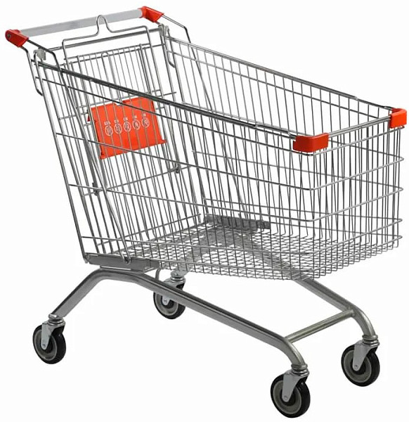 Покупательская тележка Eksi 180л, с д/с, TPR125, кр., тип евро (DK_TE0180BS RD) фото