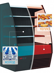 Холодильная горка Полюс Carboma 1600/875 ВХСп/ВТ-1,0 (cтеклопакет) (F 16-80 VM/SH 1,0-2 стеклопакет) в Москве , фото 2