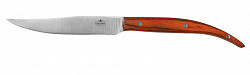 Нож для стейка Luxstahl 235 мм без зубцов коричневая ручка в Москве , фото