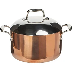 Кастрюля с крышкой Prohotel 3-х слойная медь сталь нерж.,алюмин. 6л D=24,H=13,5см медный (BAR29 copper) в Москве , фото
