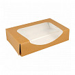 Коробка для суши/макарон  с окном 20*12*4,5 см, натуральный, 50 шт/уп, бумага
