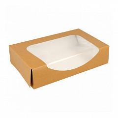 Коробка для суши/макарон Garcia de Pou с окном 20*12*4,5 см, натуральный, 50 шт/уп, бумага фото