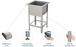 Ванна моечная Atesy ВСМ-Б-3.700-02-К (ВМ-3/700 К) в Москве , фото 2
