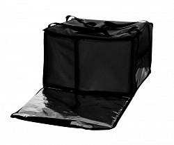 Термосумка на 9-10 пицц Luxstahl 450х450х500 мм фольгированная черная с вентиляцией в Москве , фото 3