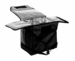 Термосумка на 9-10 пицц Luxstahl 420х420х500 мм фольгированная черная с вентиляцией в Москве , фото 2