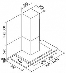 Пристенная вытяжка Falmec Kristal 60 в Москве , фото 4