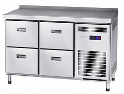 Холодильный стол Abat СХС-70-01 неохлаждаемая столешница с бортом (ящики 1/2, ящики 1/2) фото