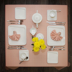 Скатерть Luxstahl 145х195 см Мираж бежевая в Москве , фото 4