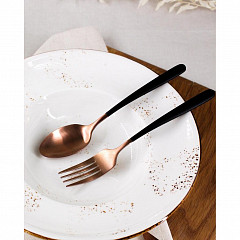 Ложка чайная P.L. Proff Cuisine 16,1 см ручка матовый черный, медь PVD Provence в Москве , фото 4