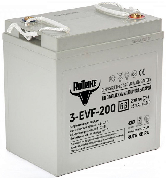 Тяговая аккумуляторная батарея RuTrike 3-EVF-200 (6V200A/H C3) фото