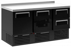 Охлаждаемый стол Полюс T70 M3GN-2 с бортом 9005-2 корпус черный 2 двери, 2 ящика в Москве , фото