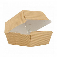 Коробка для бургера Garcia de Pou жиронепроницаемая рифленая, 14*12*8 см, 50 шт/уп, картон фото