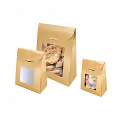Пакетик с окном для кондитерских изделий Garcia de Pou 9+4,5*13 см, золотой, картон, 1 шт в Москве , фото