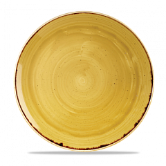 Тарелка мелкая круглая Churchill Stonecast Mustard Seed Yellow SMSSEV121 32,4см, без борта фото
