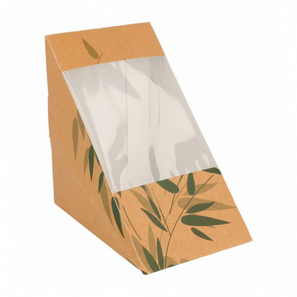 Коробка для тройного сэндвича Garcia de Pou картонная с окном 12,4*12,4*8,3 см, 100 шт/уп фото