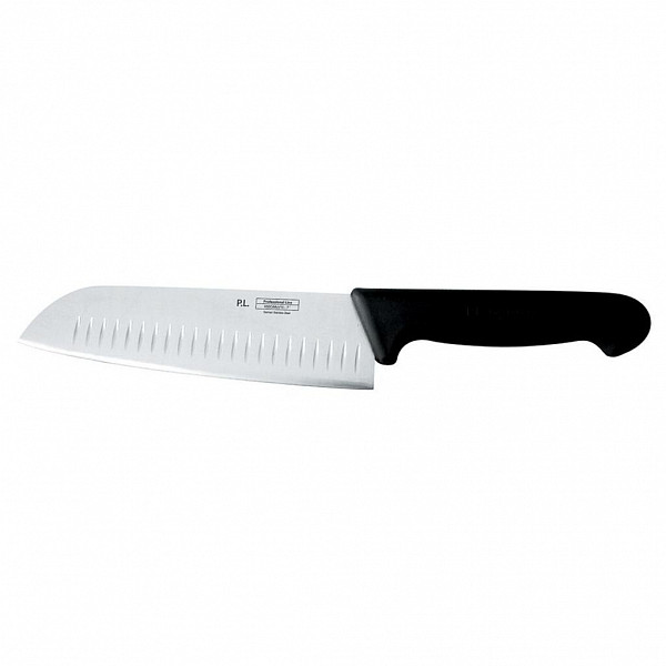 Шеф-нож P.L. Proff Cuisine PRO-Line Сантоку 17,5 см, ручка пластиковая черная фото
