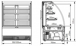 Витрина кондитерская Марихолодмаш Veneto VSo-1,3 (нержавеющая сталь) в Москве , фото 2