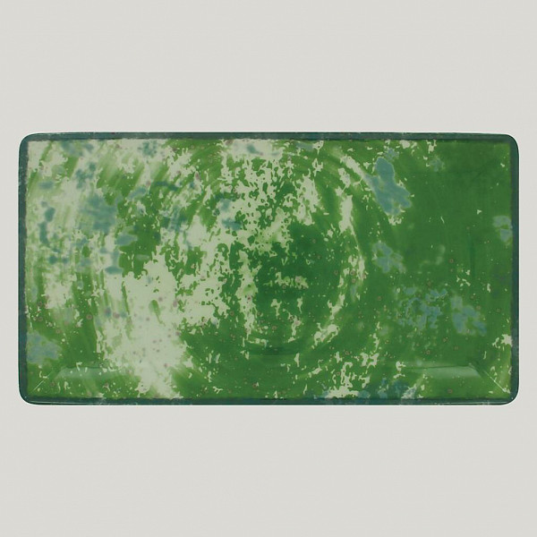 Тарелка прямоугольная плоская RAK Porcelain Peppery 33,5*18 см, зеленый цвет фото