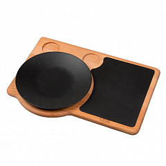 Сковорода для подачи на дерев. подст. Lava (Турция) 21 см круглая чугун + вставка фото