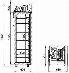 Шкаф холодильный Atesy R 0.5-S глухая дверь в Москве , фото 2
