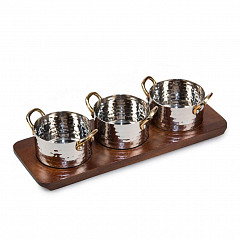 Кастрюля для подачи на дерев. подст. P.L. Proff Cuisine 350 мл 3 шт. нерж. в Москве , фото