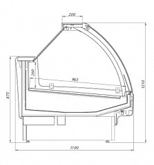 Витрина холодильная Brandford Aurora 320 вентилируемая (выносной агрегат) в Москве , фото 2