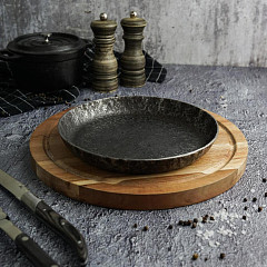 Сковорода для подачи P.L. Proff Cuisine 26 см h3,1 см круглая без ручки Vintage Blued углерод. сталь ИНДУКЦИЯ в Москве , фото 3