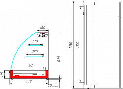 Тепловая витрина Полюс А57 SH 1,2-1 (ВТ-1,2 Арго XL) в Москве , фото 2