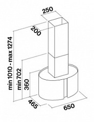 Островная вытяжка Falmec Mirabilia Isola Margherita 65 в Москве , фото 3