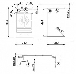 Варочная панель газовая Smeg PGF31G-1 в Москве , фото 5