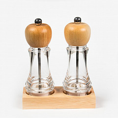 Набор для специй P.L. Proff Cuisine 2 предмета на подставке акрил+дерево в Москве , фото