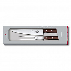 Набор Victorinox универсальный нож 19 см + вилка для мяса 15 см, ручка розовое дерево фото