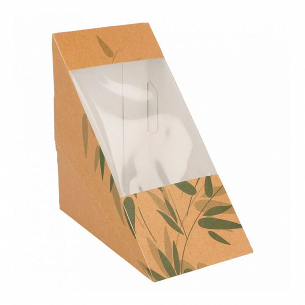 Коробка для сэндвича Garcia de Pou картонная с окном 12,4*12,4*5,5 см, 100 шт/уп фото