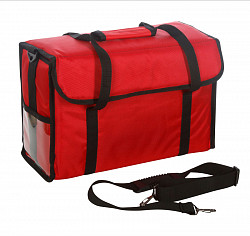 Термосумка для обедов Luxstahl 450х200х300 мм фольгированная (Красный) в Москве , фото 2