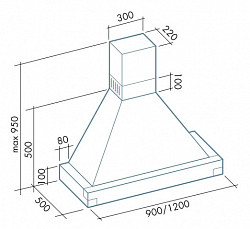 Пристенная вытяжка Falmec Dora 120 (600) S в Москве , фото 4
